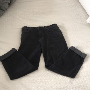 Current/Elliot cropped black boot cut jeans